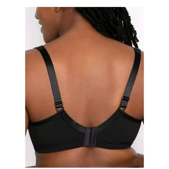 Curvy Couture 46C Sexy Sheer Mesh Plus Size Plunge T Shirt Bra Black 1310 NWT - Picture 4 of 7